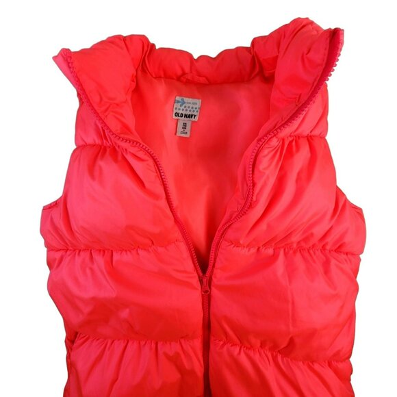 Old Navy Girls Puffer Vest Winter Hot Pink Sleeveless Warm size XXL 16 JH1238 - Picture 2 of 4